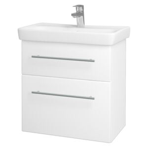 Dřevojas - Koupelnová skříň GO SZZ2 60 - N01 Bílá lesk / Úchytka T02 / M01 Bílá mat (204907B)