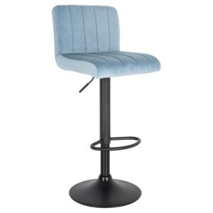 Barová židle Portuale 88-109cm, sv.modrá/samet