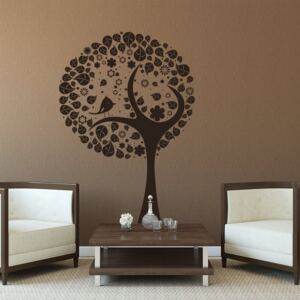 Jednobarevná vinylová samolepka na zeď - jarní strom 40 x 55 cm Barva motivu 010 bílá Zrcadlově NE
