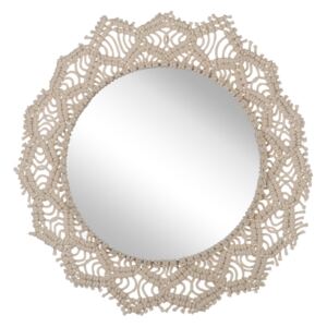 Nástěnné zrcadlo Ø 45 cm béžové SATRAL