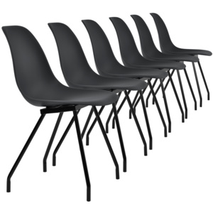 [en.casa] Jídelní židle 6 x AAES-0502 černá