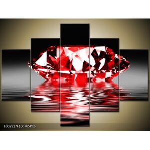 Vícedílný obraz Červený diamant na hladině 100x70 cm