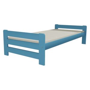 Dřevěná postel VMK 3D 90x200 borovice masiv - modrá