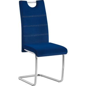 Tempo Kondela Jídelní židle, modrá Velvet látka, ABIRA NEW