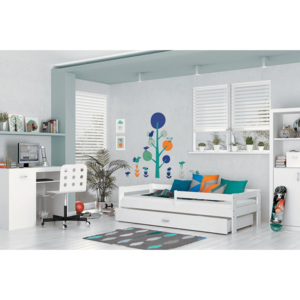 Dětská postel HUGO, 160x80 - bílá barva