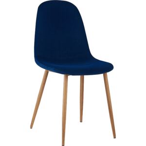 Tempo Kondela Židle, modrá Velvet látka / buk, LEGA
