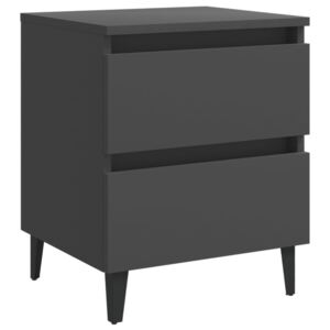 Noční stolek Brunati - dřevotříska - 40x35x50 cm | šedý