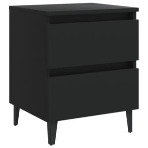 Noční stolek Brunati - dřevotříska - 40x35x50 cm | černý