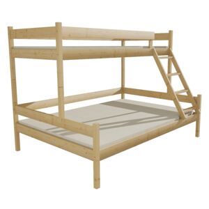 Vomaks Patrová postel s rozšířeným spodním lůžkem PPS 002 (bezbarvý lak, 100/140 x 200 cm)