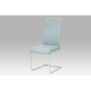 Jídelní židle, koženka sv. šedá/chrom ATC 12009