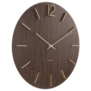 Dřevěné nástěnné hodiny - Karlsson Meek Dark, Ø 50 cm