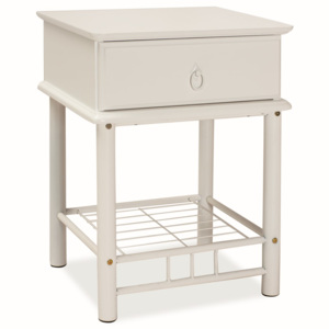 Noční stolek se zásuvkou v bílé barvě KN789