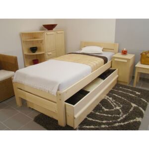 Dřevěná postel z masivu pro seniory NELA NR SENIOR 90x200, zvýšené jednolůžko ROALHOLZ