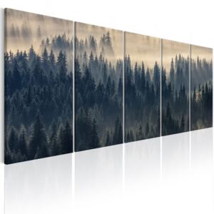 Obraz na plátně Bimago - Fir in the Fog 200x80 cm