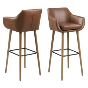 Designová barová židle Almond koňaková