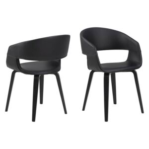 Designová stolička Nere černá-bříza