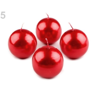 Stoklasa Adventní svíčky metalické koule - 5 červená vánoční