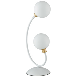 Faneurope I-AIDA-L2 stolní lampička 2xG9 zlatá barva a bílé sklo