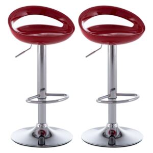 Barové stoličky z umělé hmoty 2 ks | červené