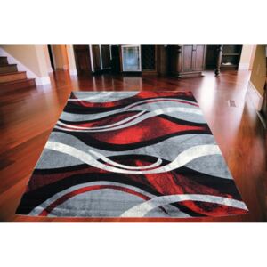 Kusový koberec Fantazie Vlny červeno šedý, Velikosti 80x150cm