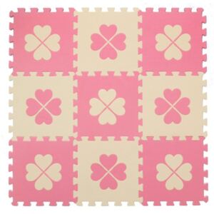 Pěnové BABY puzzle Růžové čtyřlístky R (29,5x29,5)
