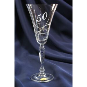 Výroční pohár na 50. narozeniny ŠAMPAŇSKÉ se swarovski krystaly