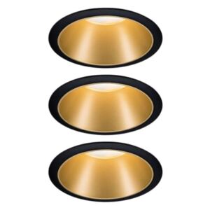 Paulmann PAULMANN Vestavné svítidlo LED Cole 3x6,5W černá/zlatá mat 3-krokové-stmívatelné 2700K teplá bílá 934.04 93404