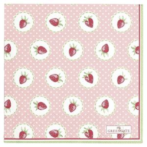 Papírové ubrousky Strawberry Pale Pink - malé