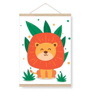 Plakát do dětského pokoje - lev v džungli A3