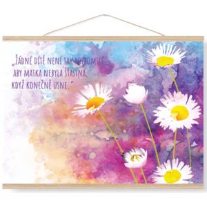 Plakát do dětského pokoje - vodové květiny s citací A3