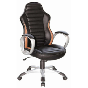 Kancelářská židle BANNER,108-118x63x52x48-58, černá/hnědá