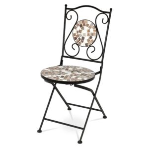 Autronic Zahradní židle, keramická mozaika, kov, černý lak (designově ke stolu JF2206) JF2207