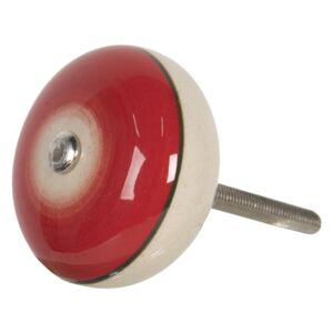 Červená kulatá úchytka ve vintage stylu Cercle – Ø 4*3 cm