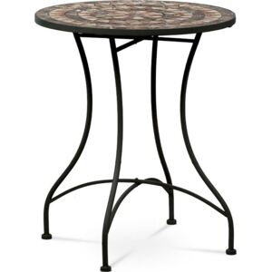 Autronic Zahradní stůl, deska z keramické mozaiky, kovová konstrukce, černý matný lak (typově k židli JF2226 a lavici JF2227) JF2225