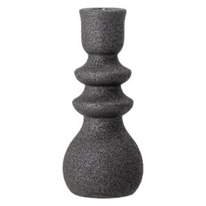 Bloomingville Kameninový svícen s černo šedou strukturou pro sv.22 mm