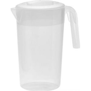 Plastový džbán s víkem PlastTEAM / 2 l / - bílý/průhledný