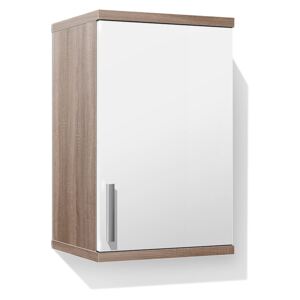 Koupelnová skříňka závěsná K8 barva skříňky: dub sonoma tmavá, barva dvířek: bílý lesk