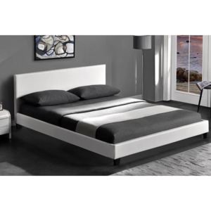 HALMAR, PAGO, čalouněná manželská postel 160x200, barva bílá, cappuccino