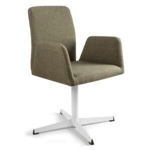 Konferenční židle Bela s pevnou kovovou základnou, zelená