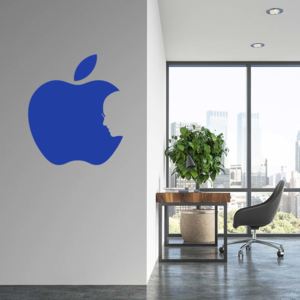 GLIX Apple Jobs - samolepka na zeď Modrá 60x50 cm