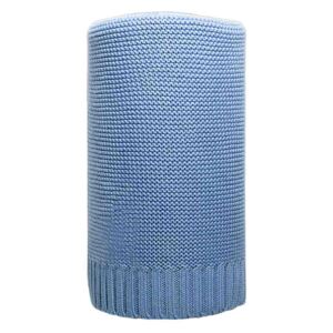 NEW BABY Bambusová pletená deka modrá Bambus/Bavlna 100x80 cm