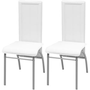 Jídelní židle Hiltons - 2 ks - umělá kůže | bílé