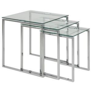 Set konferenčních stolků Divo, sklo, transparentní