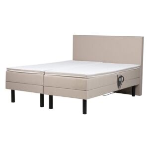 Čalouněná postel béžová elektricky polohovací 160x200 cm EARL