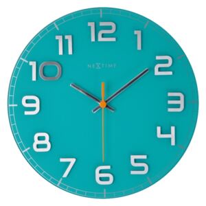Nástěnné hodiny Classy round 30 cm tyrkysové - NEXTIME