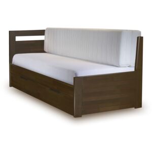 Rozkládací postel s úložným prostorem TANDEM KLASIK levá 90x200, buk