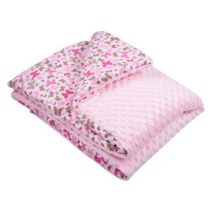 Dětská deka z Minky s výplní New Baby růžová 80x102 cm
