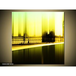 Moderní zelenožlutý obraz Westminsterského paláce (F004248F3030)