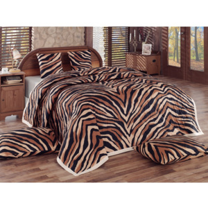 TipTrade Přehoz na postel Bengal, hnědá, 220 x 240 cm, 2x 40 x 40 cm