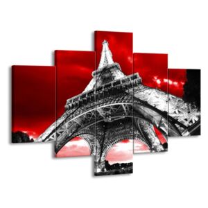 Eiffelova věž pod krvavým nebem 100x70 cm